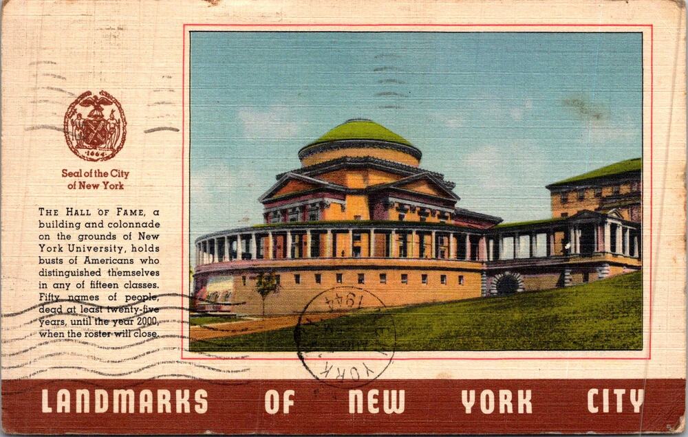 Landmarks of New York City 1944 Vintage Postcard SP17-16